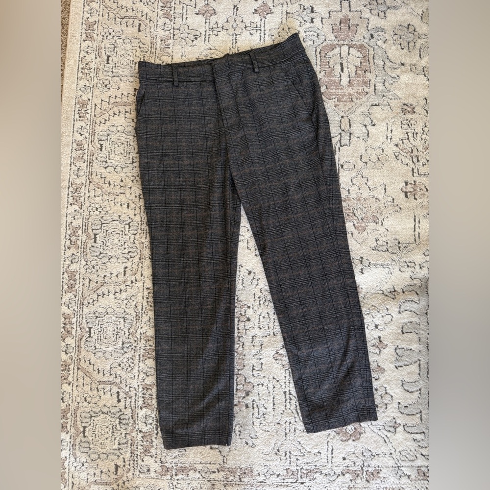 Zara Gray Plaid Pants
